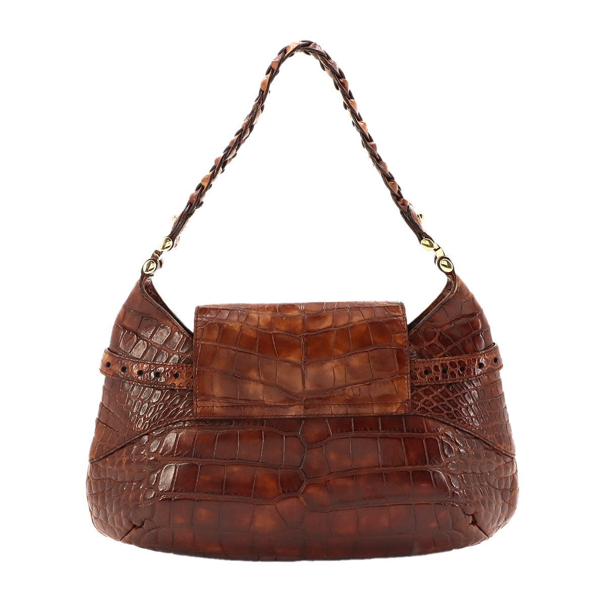 Horsebit Shoulder Bag Leather Brown 137592
