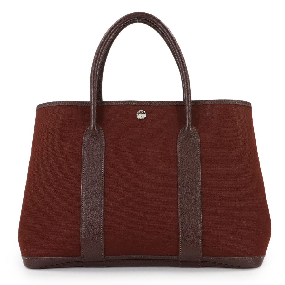 Garden Party PM Tote Bag Toile Officier Leather Havane