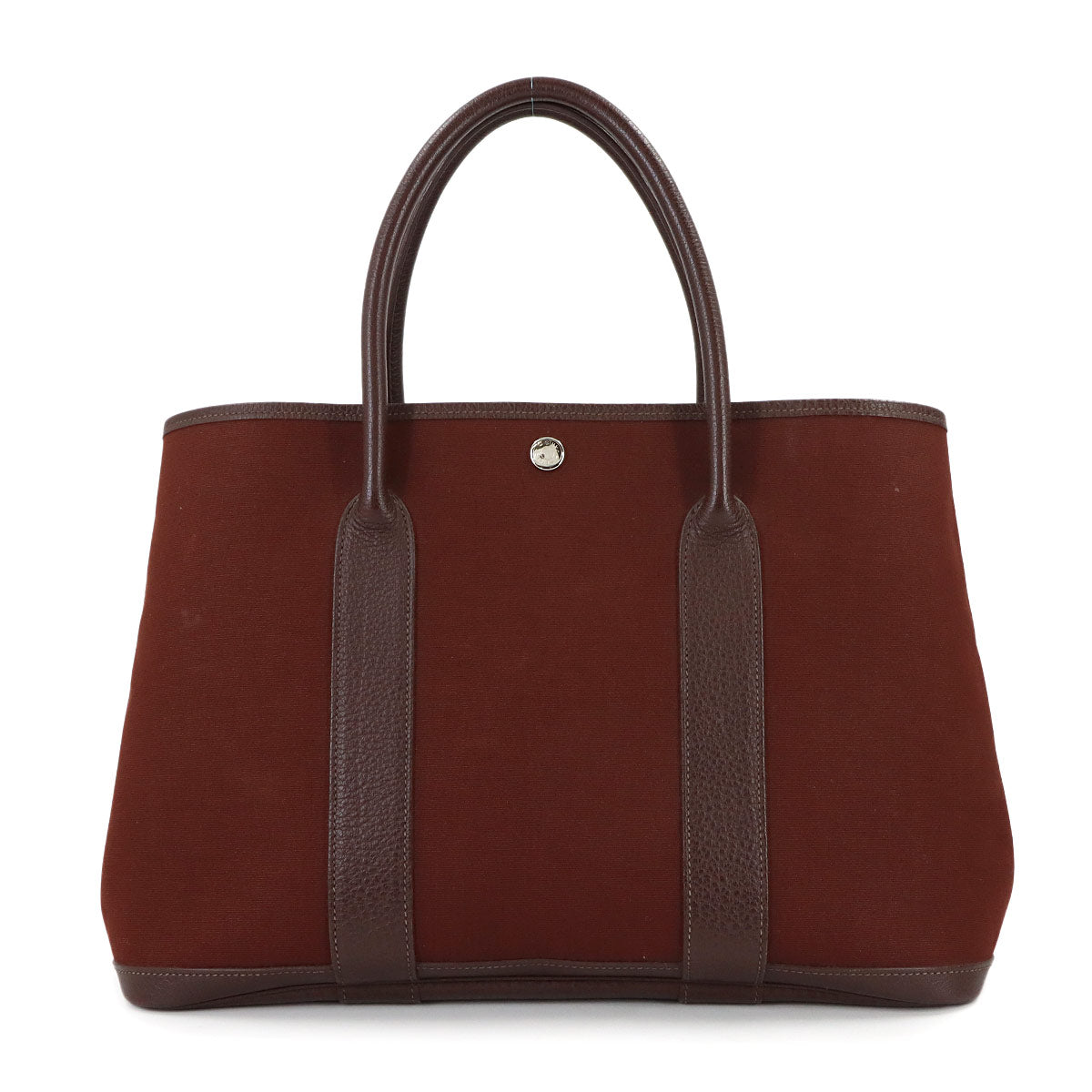 Garden Party PM Tote Bag Toile Officier Leather Havane