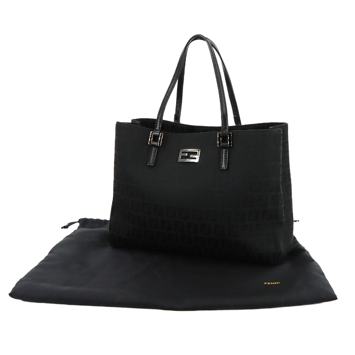 Zucchino Tote Bag Canvas Leather Black 8BH132 Purse
