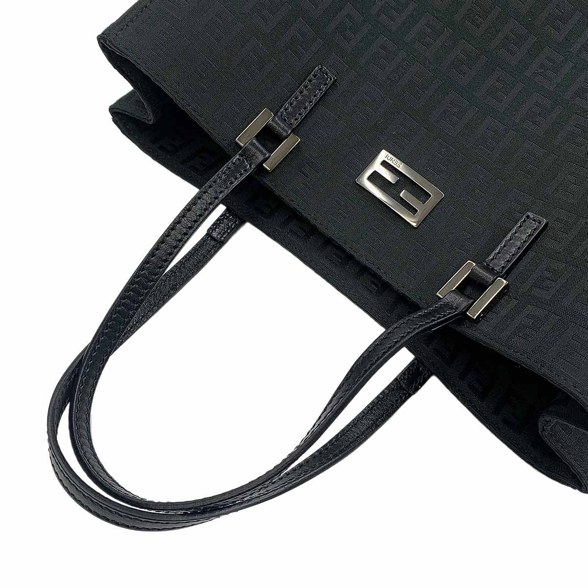 Zucchino Tote Bag Canvas Leather Black 8BH132 Purse