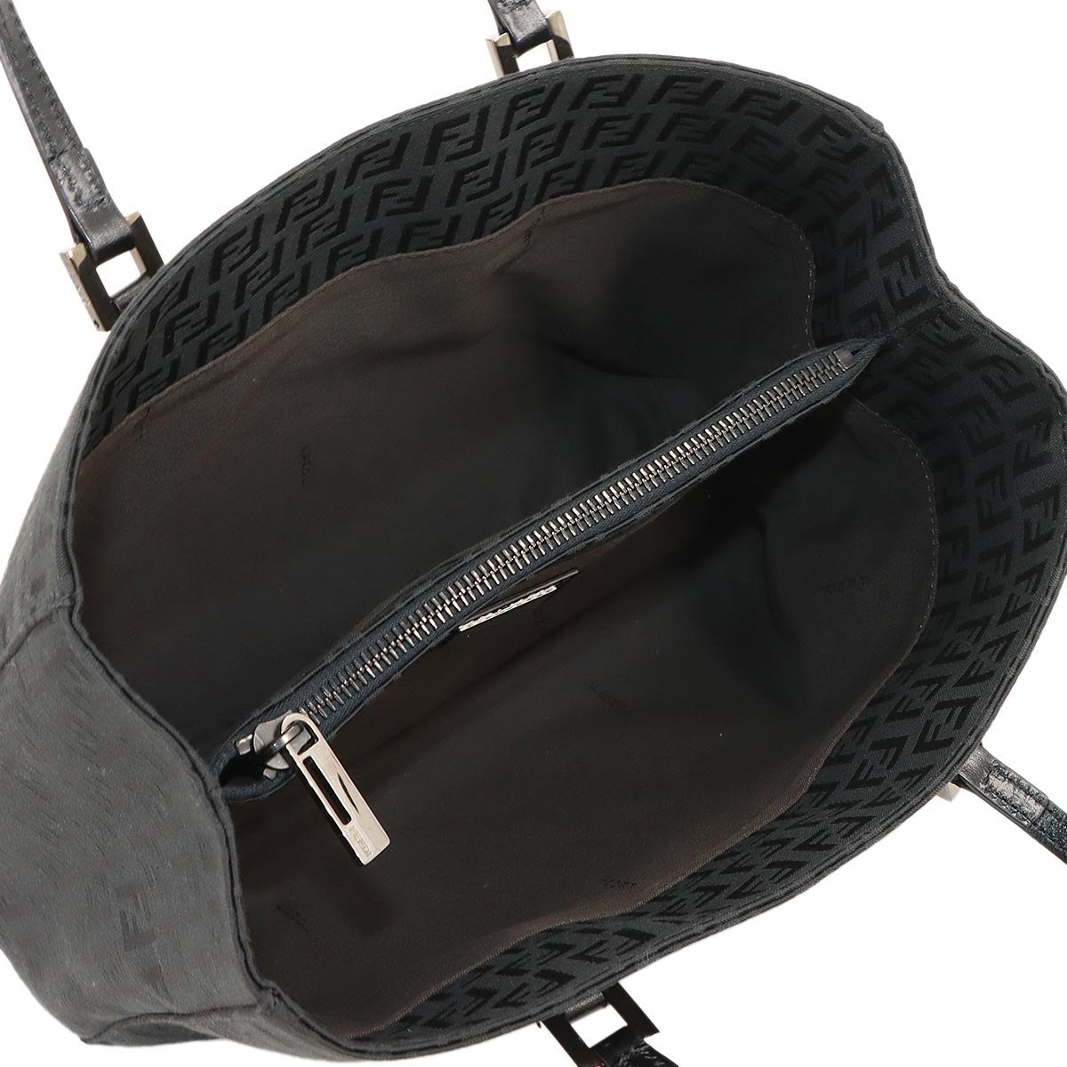 Zucchino Tote Bag Canvas Leather Black 8BH132 Purse