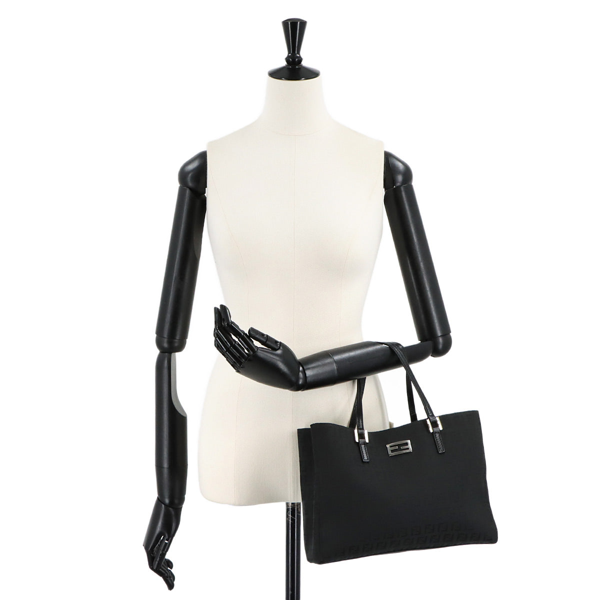 Zucchino Tote Bag Canvas Leather Black 8BH132 Purse