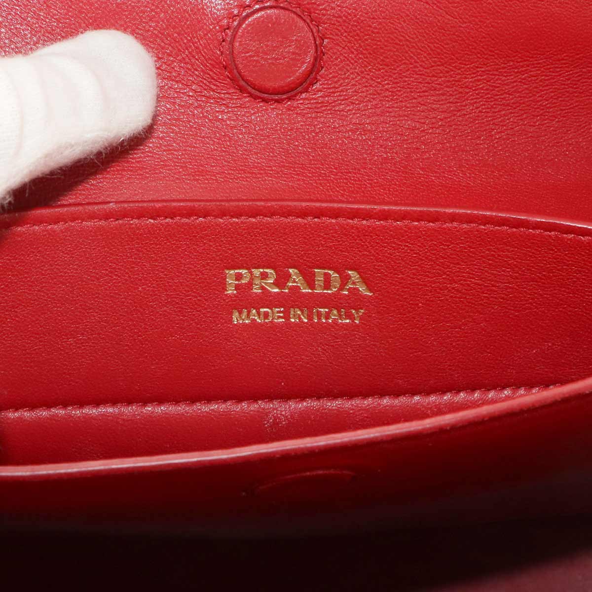 Tote Shoulder Bag Saffiano Leather Black Red BN2316 Purse