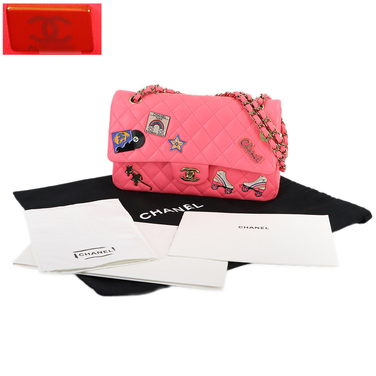 Matelasse 25 Chain Shoulder Bag Leather Pink A01112 11.12