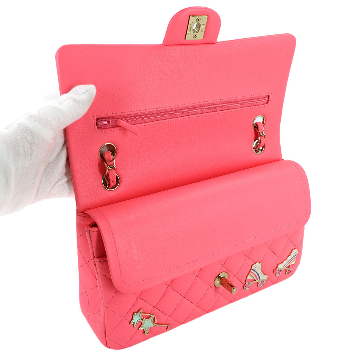 Matelasse 25 Chain Shoulder Bag Leather Pink A01112 11.12