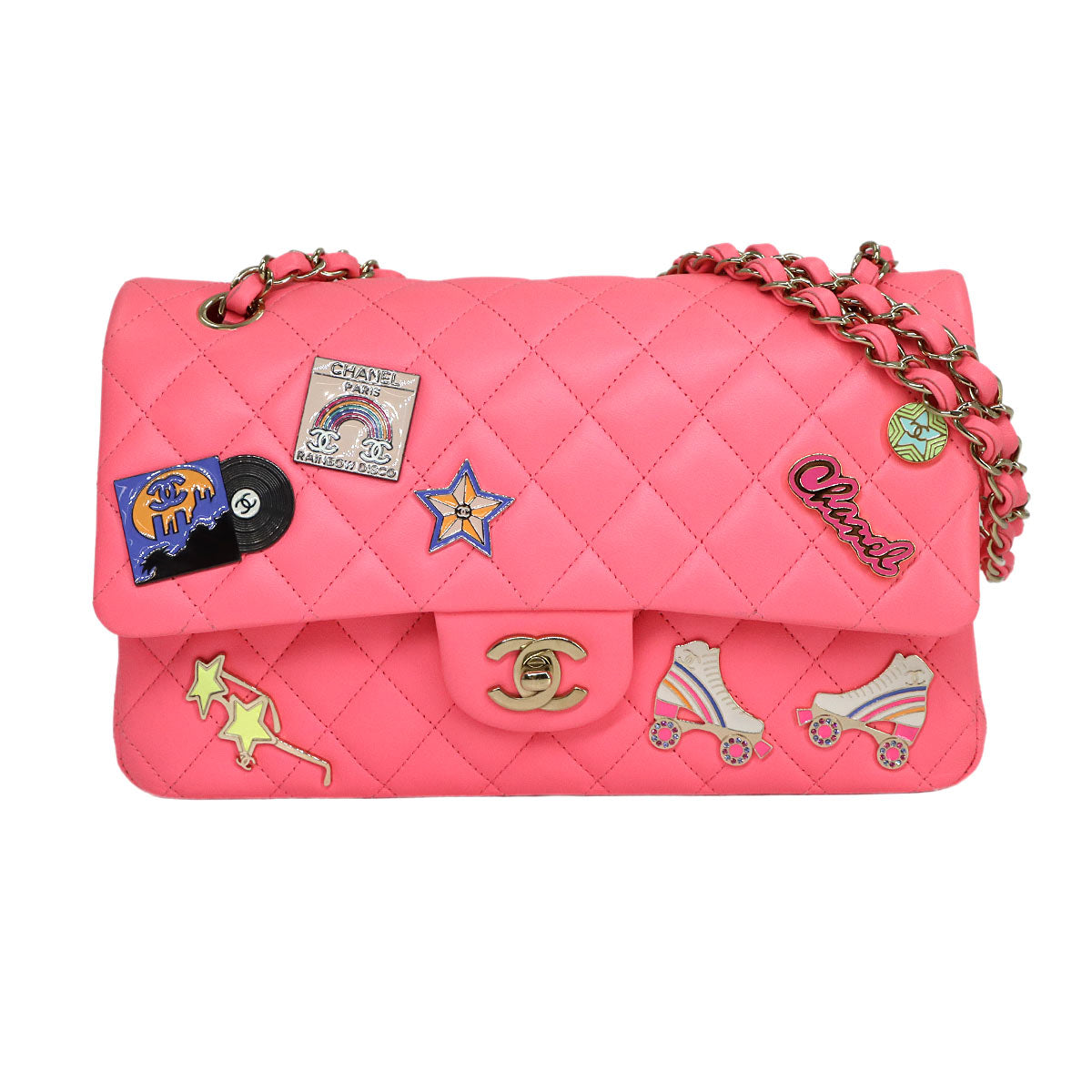 Matelasse 25 Chain Shoulder Bag Leather Pink A01112 11.12