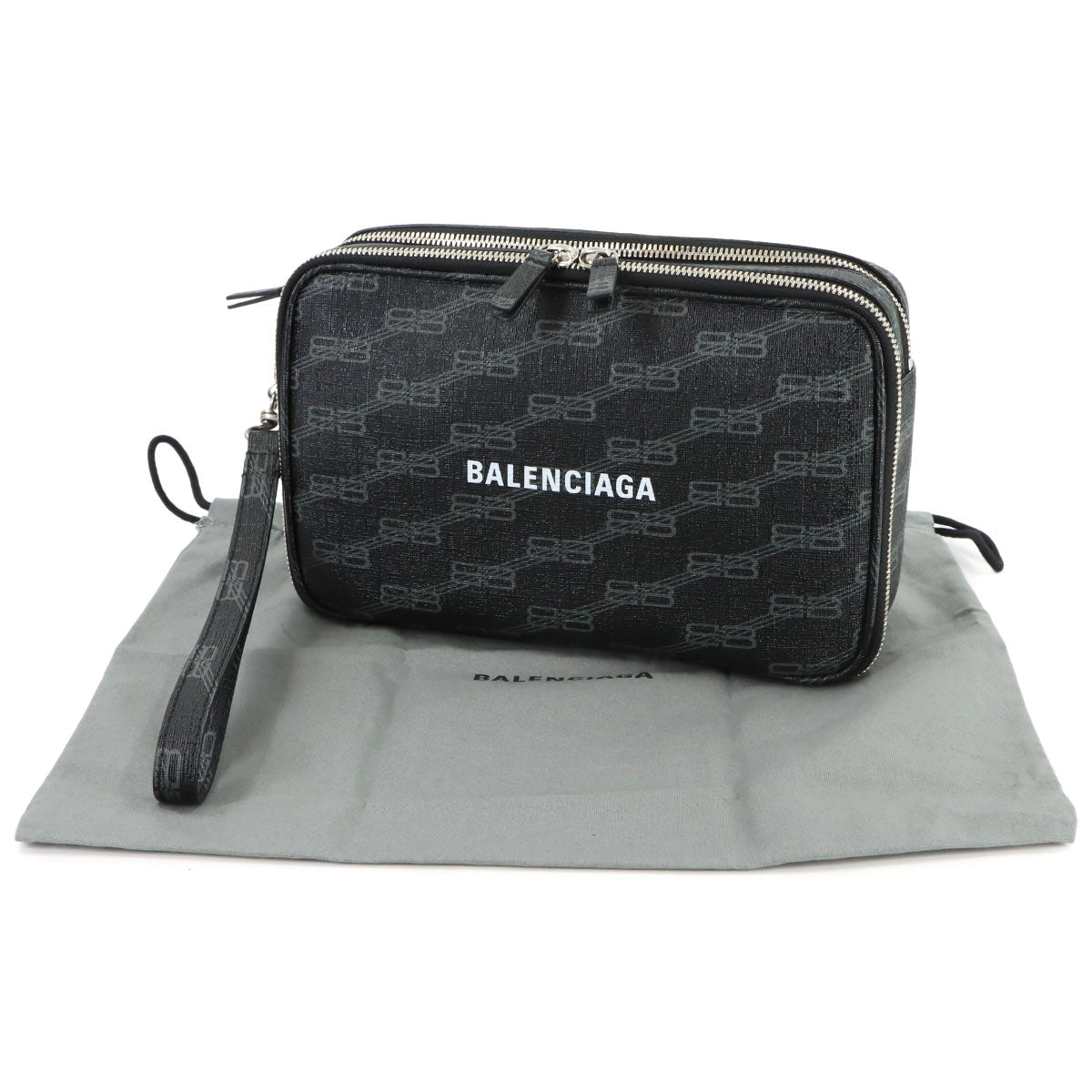 BB Monogram Signature Clutch Bag PVC Black 644432