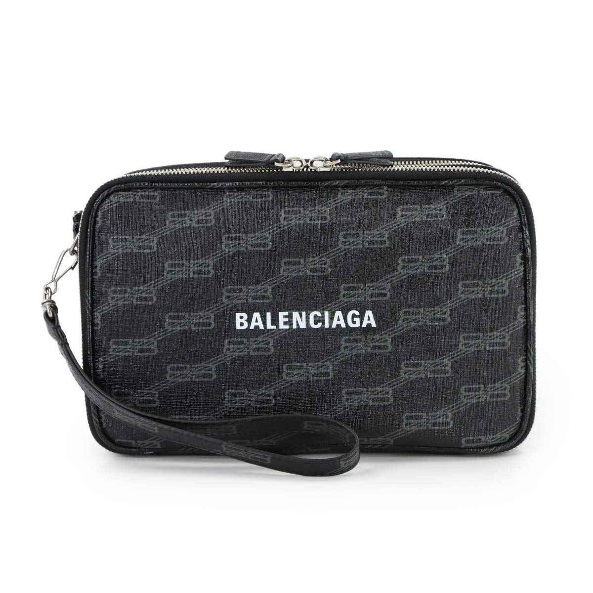 BB Monogram Signature Clutch Bag PVC Black 644432