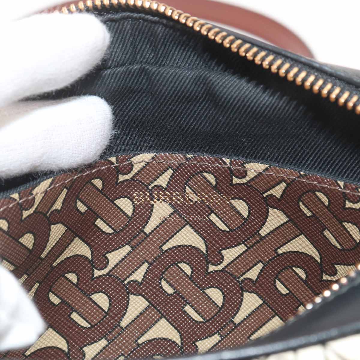 TB Monogram Stripe Camera Shoulder Bag PVC Leather 8021485