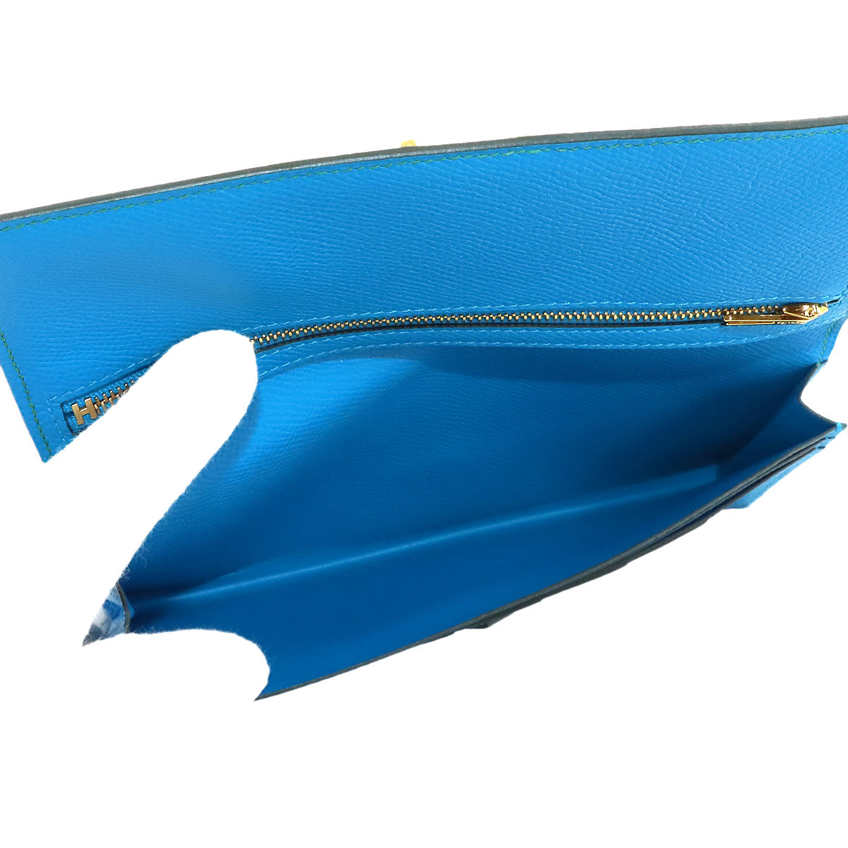 Bearn Soufflet Verso Long Wallet Epsom Vert Jade Bleu Zanzibar