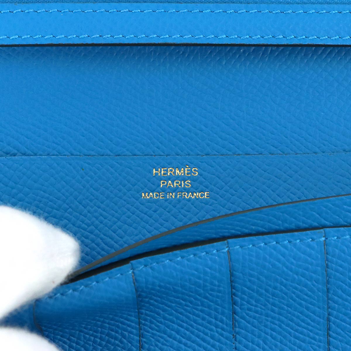 Bearn Soufflet Verso Long Wallet Epsom Vert Jade Bleu Zanzibar