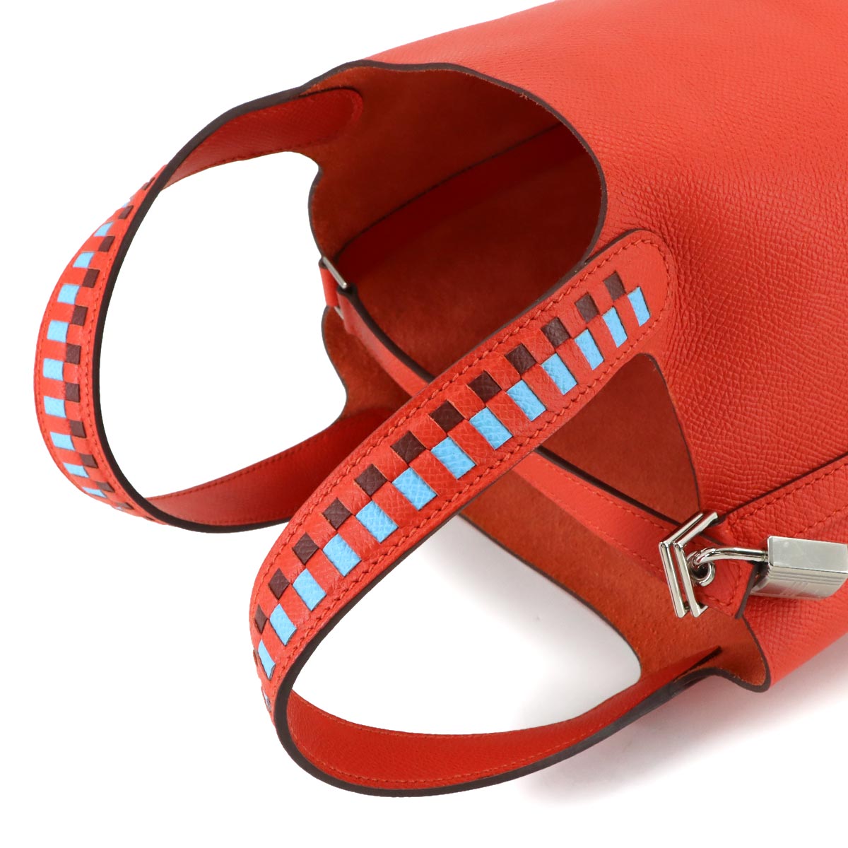 Picotin Lock PM Tressage Hand Bag Epsom Rouge de Coeur