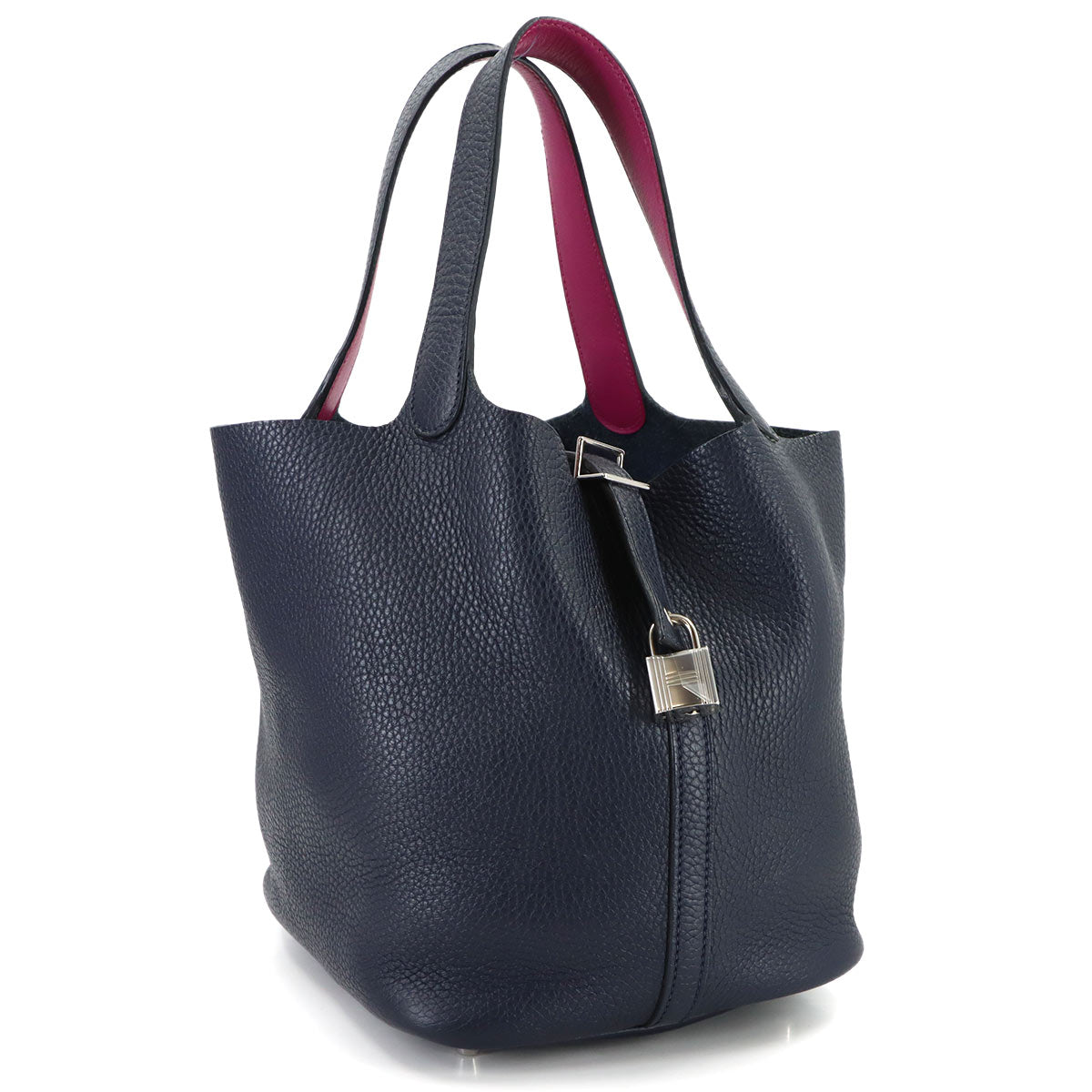 Picotin Lock Eclat MM Hand Bag Traurillon Clemence Bleu Nuit
