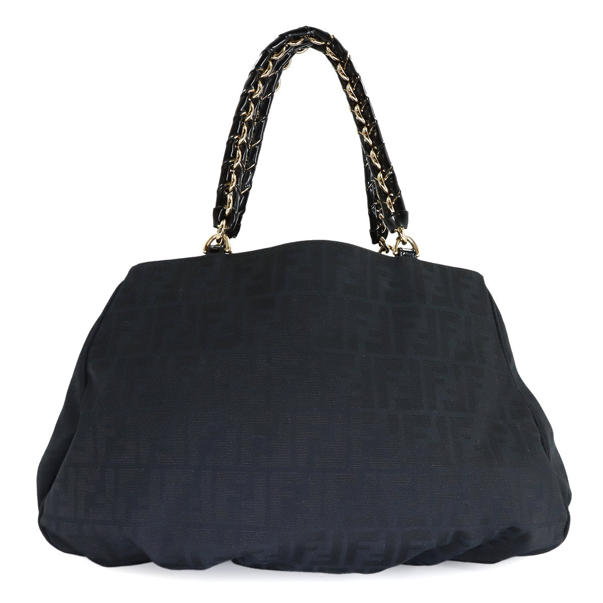 Zucca Mia Chain Tote Bag Canvas Enamel Black 8BR616 Purse