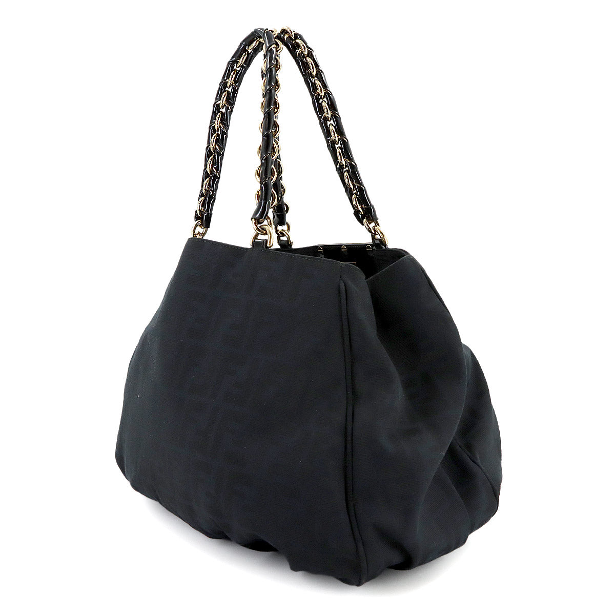 Zucca Mia Chain Tote Bag Canvas Enamel Black 8BR616 Purse