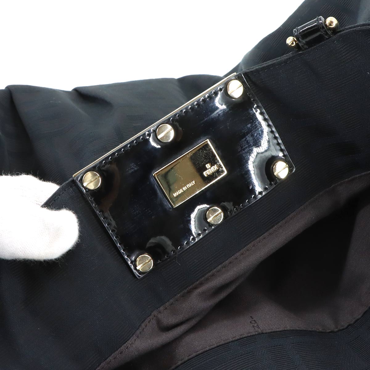 Zucca Mia Chain Tote Bag Canvas Enamel Black 8BR616 Purse