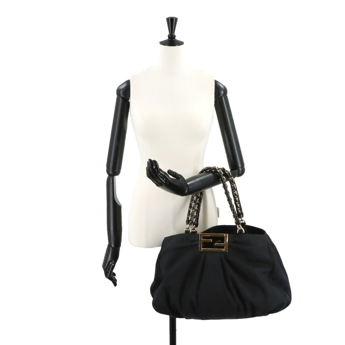 Zucca Mia Chain Tote Bag Canvas Enamel Black 8BR616 Purse