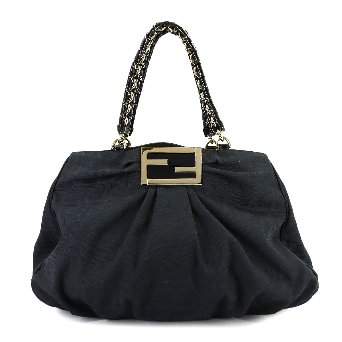 Zucca Mia Chain Tote Bag Canvas Enamel Black 8BR616 Purse