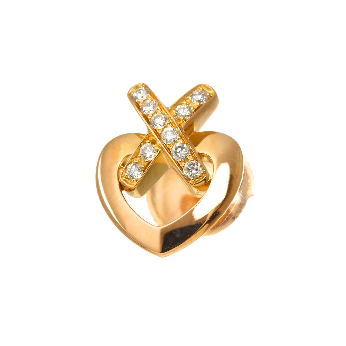 Liens Diamond Earring Pierced 18K PG One Piece only