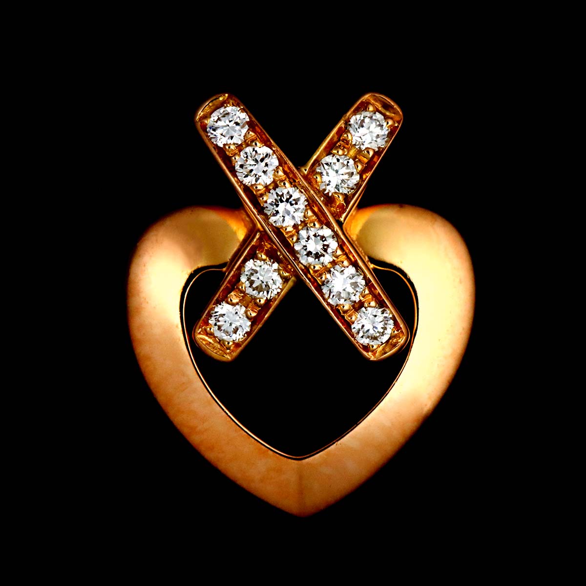 Liens Diamond Earring Pierced 18K PG One Piece only