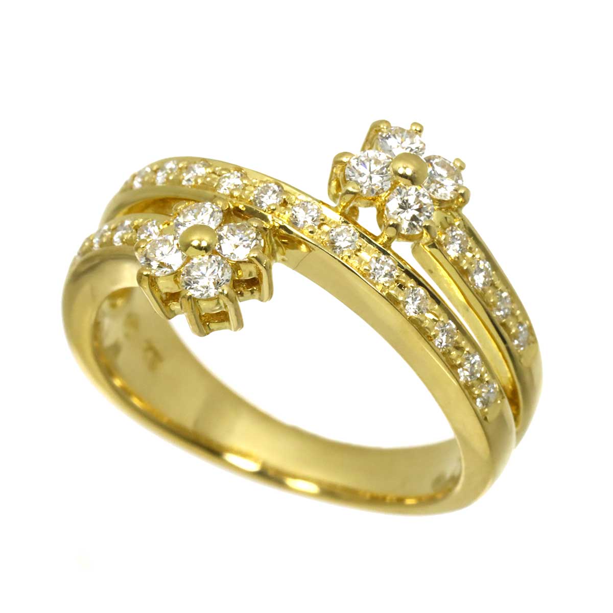 Diamond 0.41ct Ring 18K YG 750 Size5.25(US)
