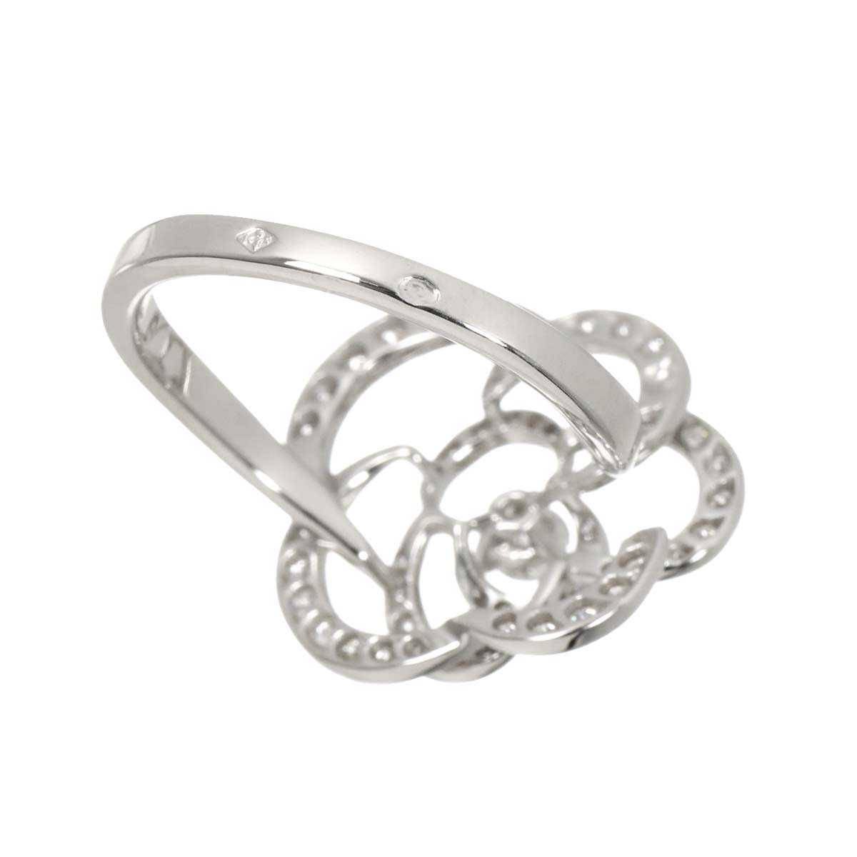 Camellia Diamond Ring 18K White Gold 750 size55 7.25-7.5(US)