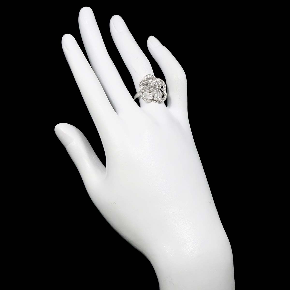 Camellia Diamond Ring 18K White Gold 750 size55 7.25-7.5(US)