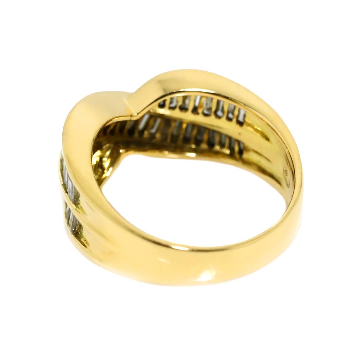 Diamond 1.00ct Ring 18K YG Yellow Gold 750 Size6(US)