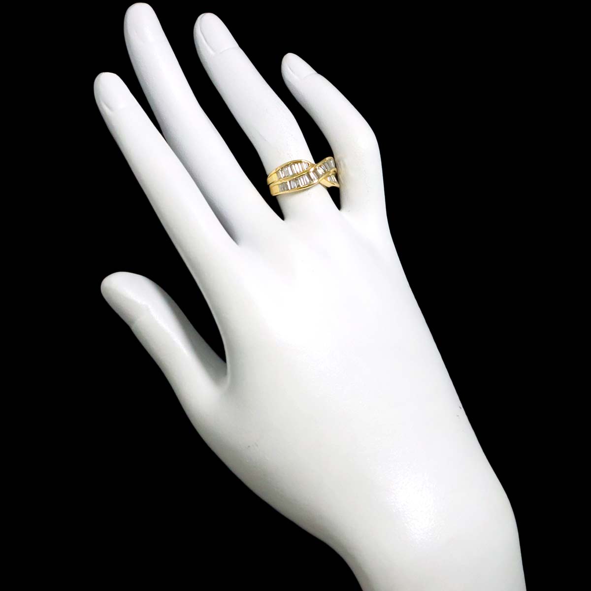 Diamond 1.00ct Ring 18K YG Yellow Gold 750 Size6(US)