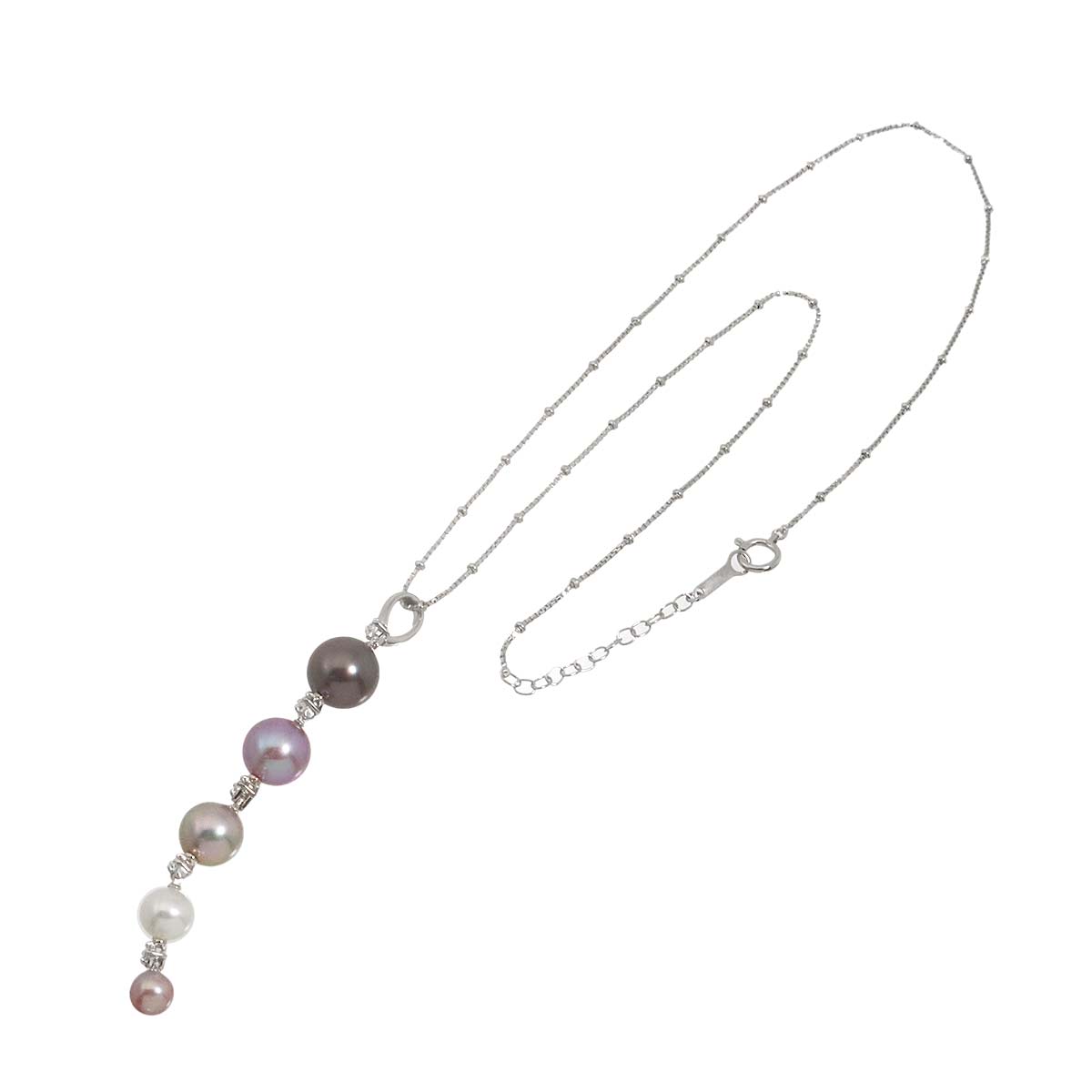 South Sea pearl 9.2-5.1mm Diamond 0.10ct Pearl Necklace 18K WG 750
