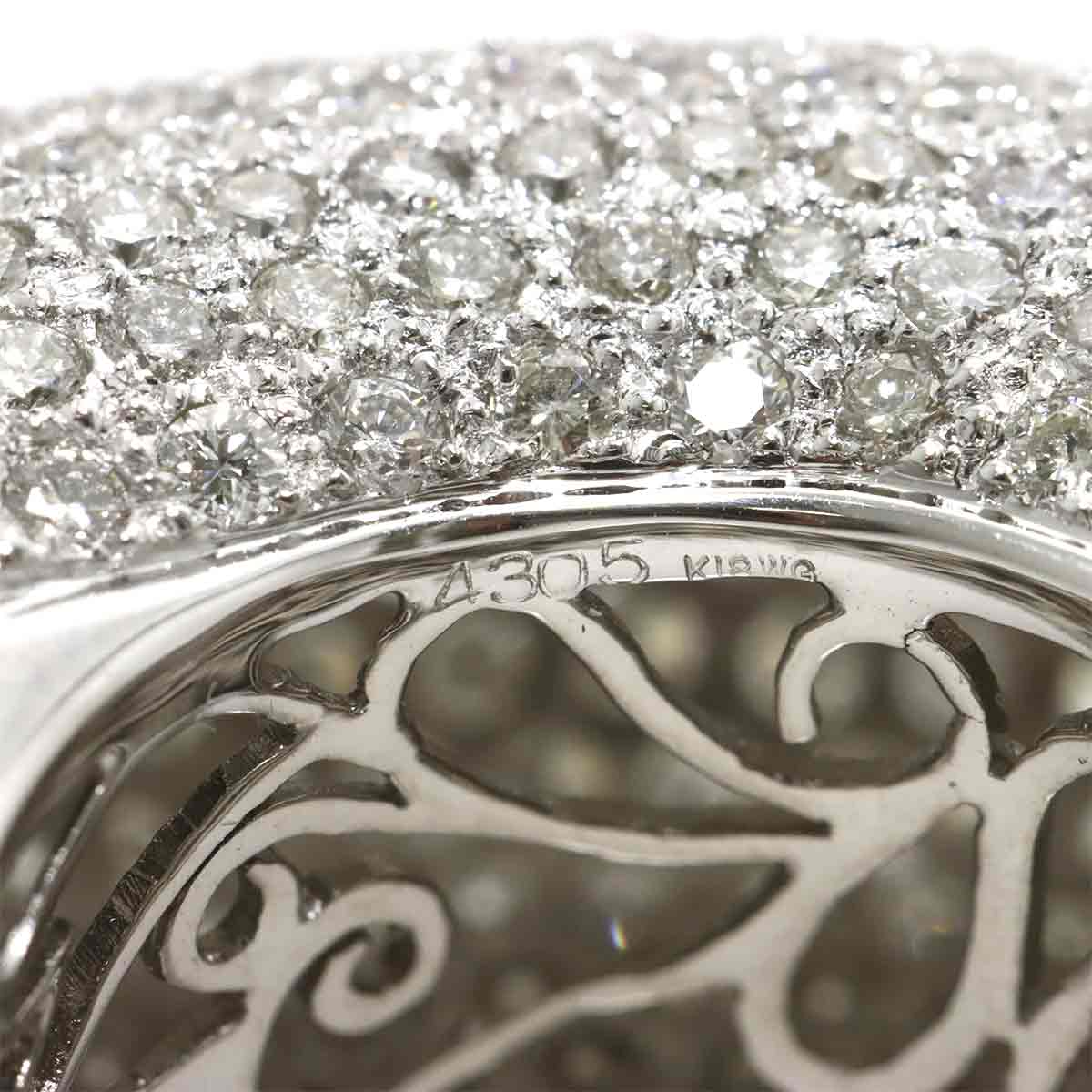 Diamond 4.305ct Ring 18K K18 WG White Gold size7.25-7.5(US)