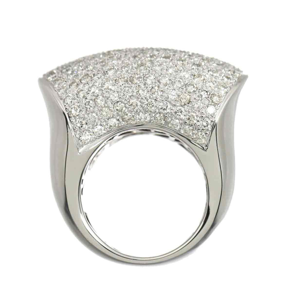 Diamond 4.305ct Ring 18K K18 WG White Gold size7.25-7.5(US)