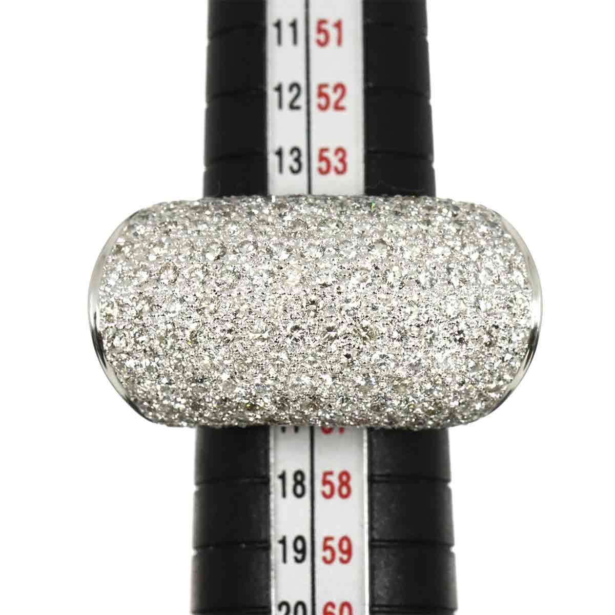 Diamond 4.305ct Ring 18K K18 WG White Gold size7.25-7.5(US)
