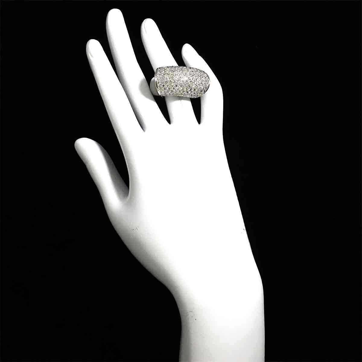 Diamond 4.305ct Ring 18K K18 WG White Gold size7.25-7.5(US)