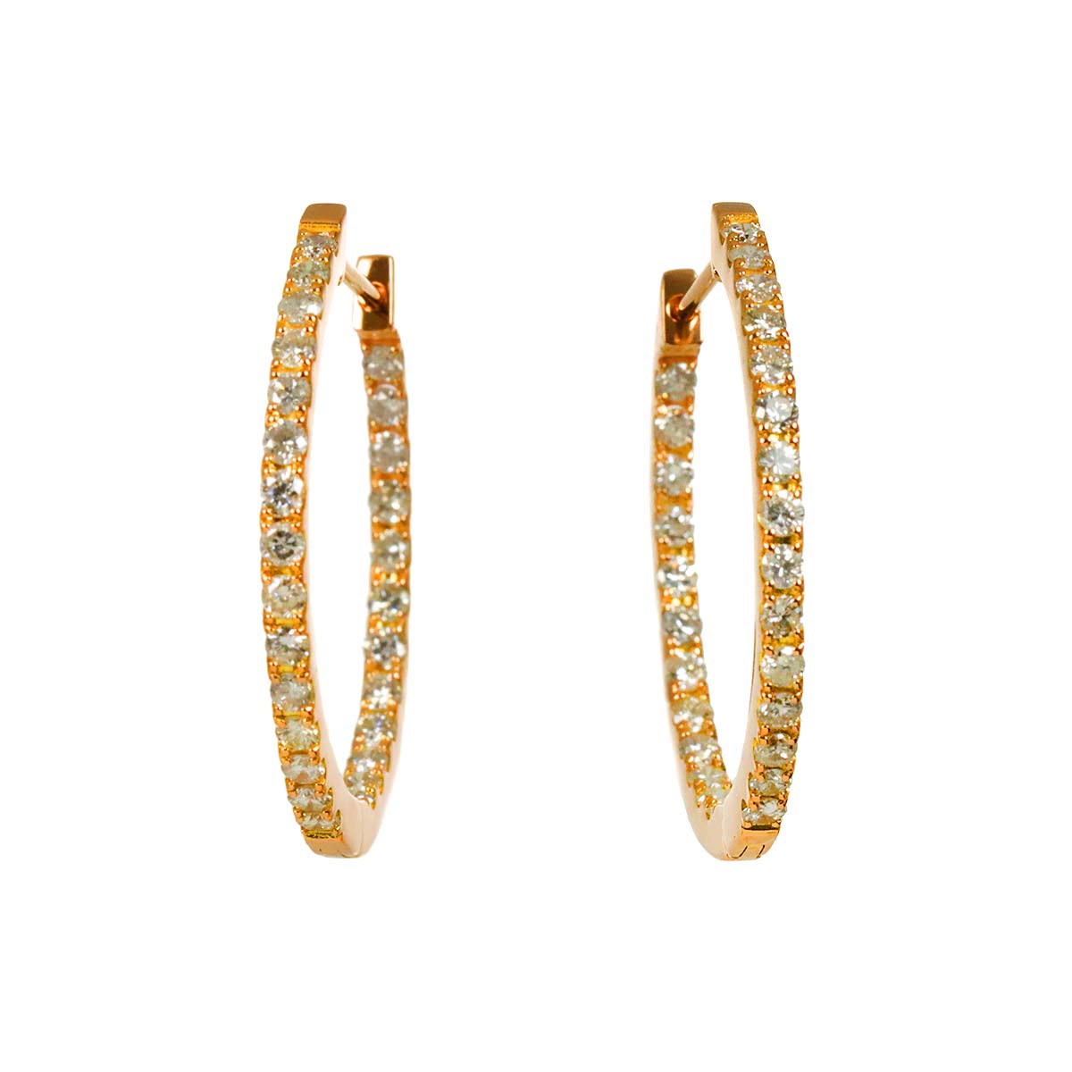 Diamond 0.50ct/0.50ct Earrings Pierced 18K PG Pink Gold 750