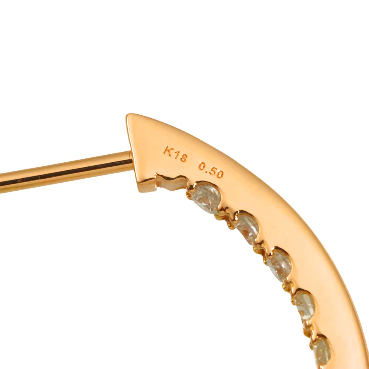 Diamond 0.50ct/0.50ct Earrings Pierced 18K PG Pink Gold 750