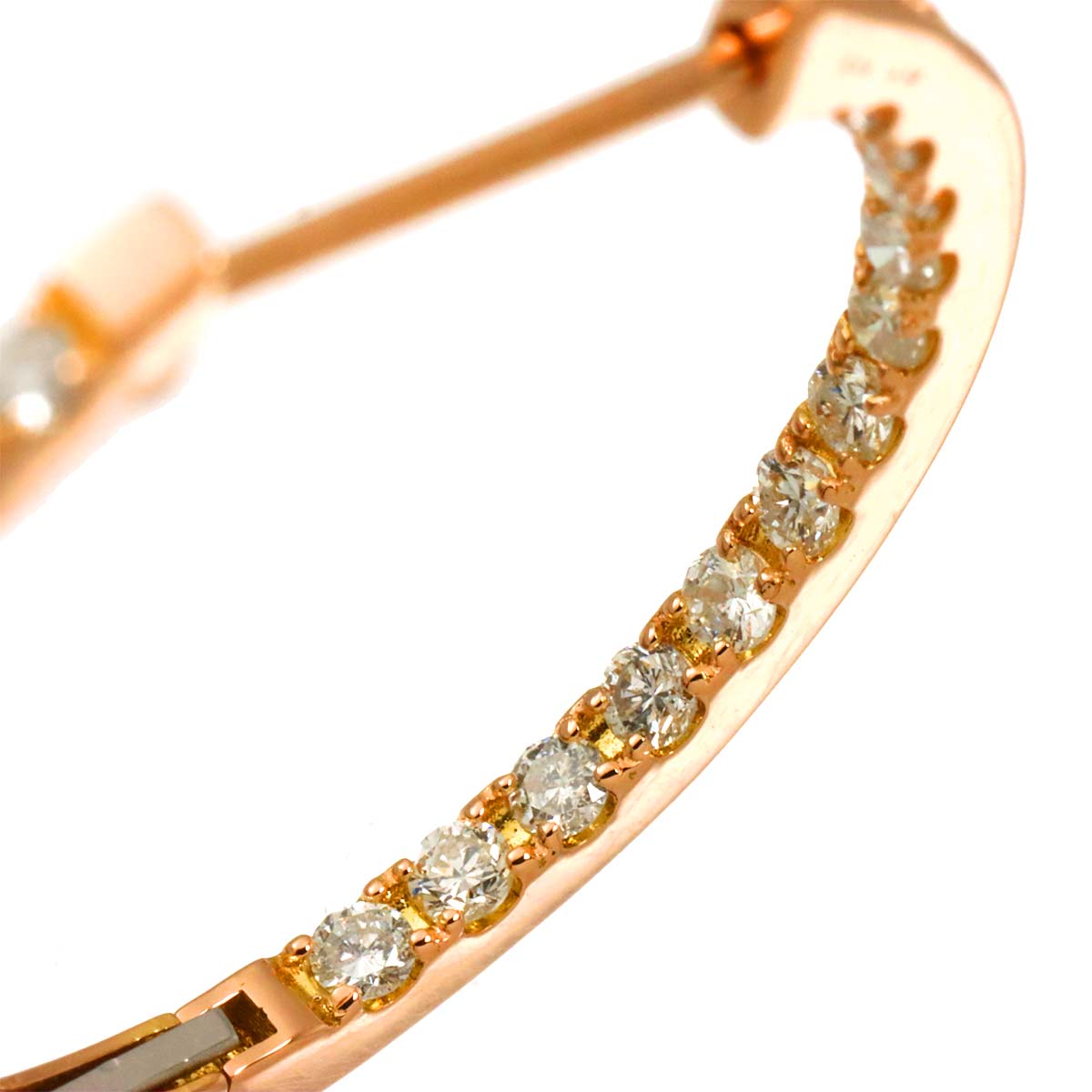 Diamond 0.50ct/0.50ct Earrings Pierced 18K PG Pink Gold 750