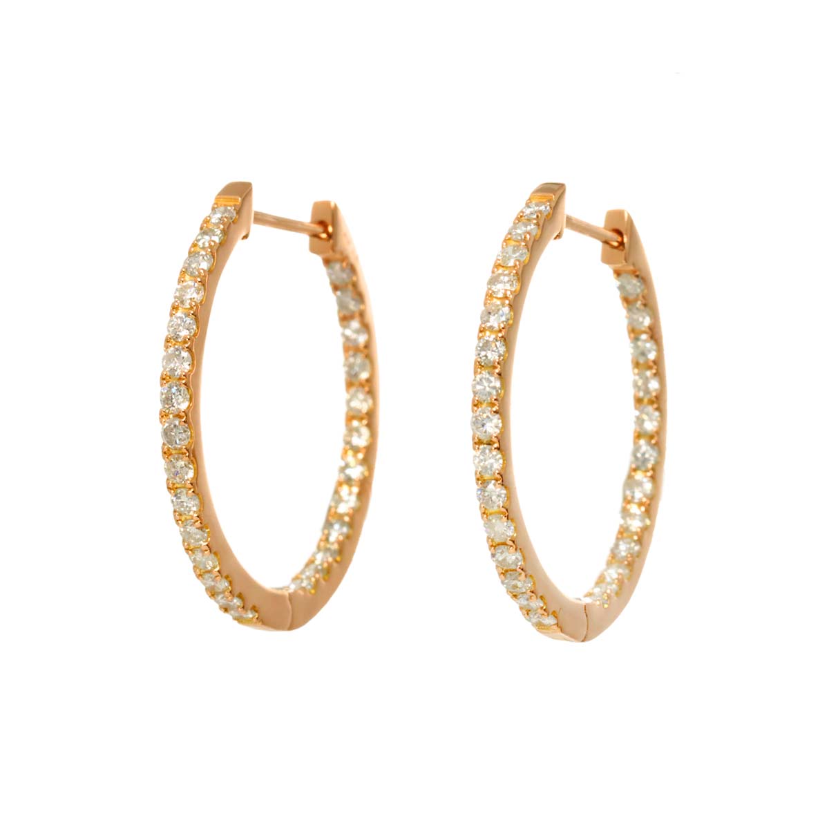 Diamond 0.50ct/0.50ct Earrings Pierced 18K PG Pink Gold 750