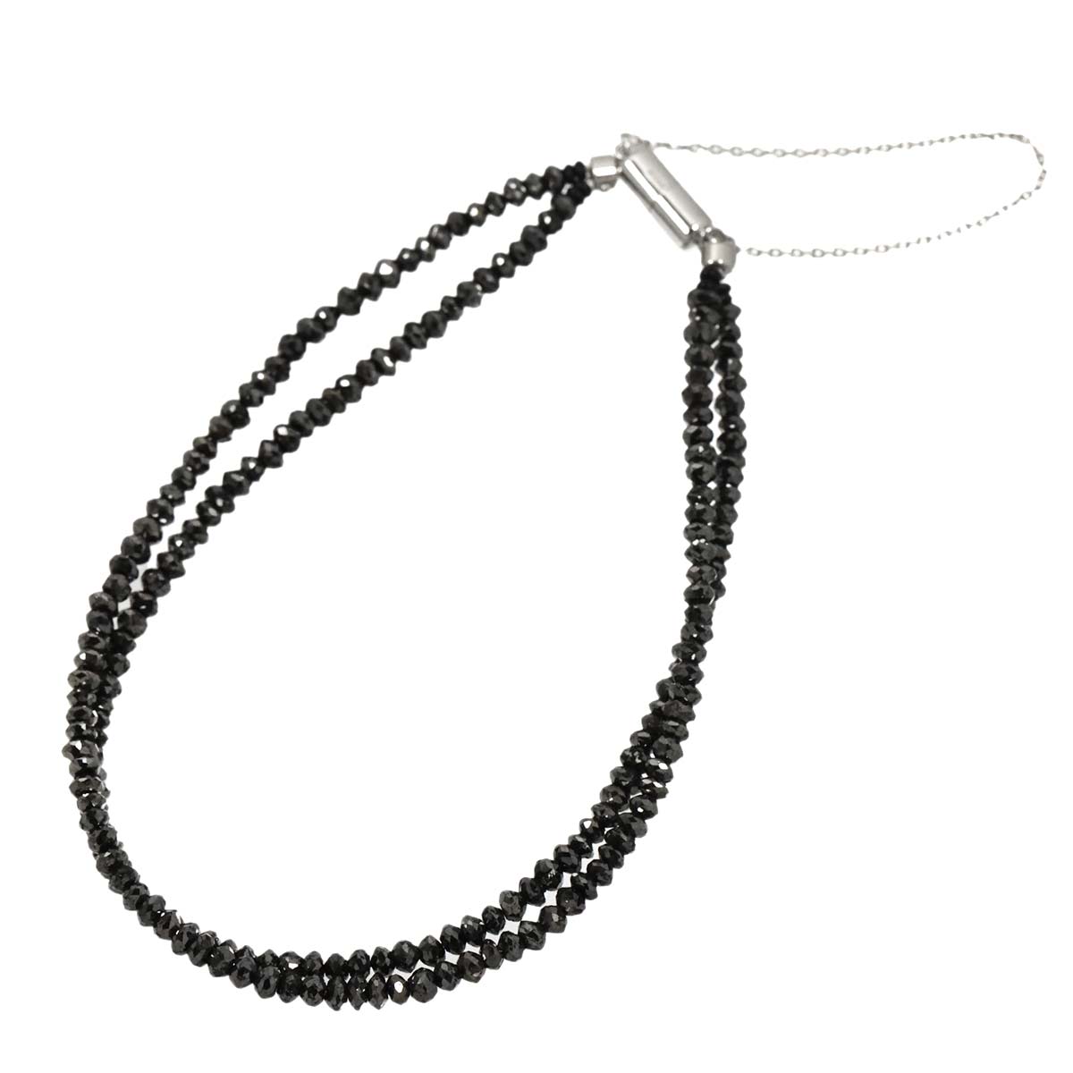 Black Diamond Bracelet 18K K18 WG White Gold 750