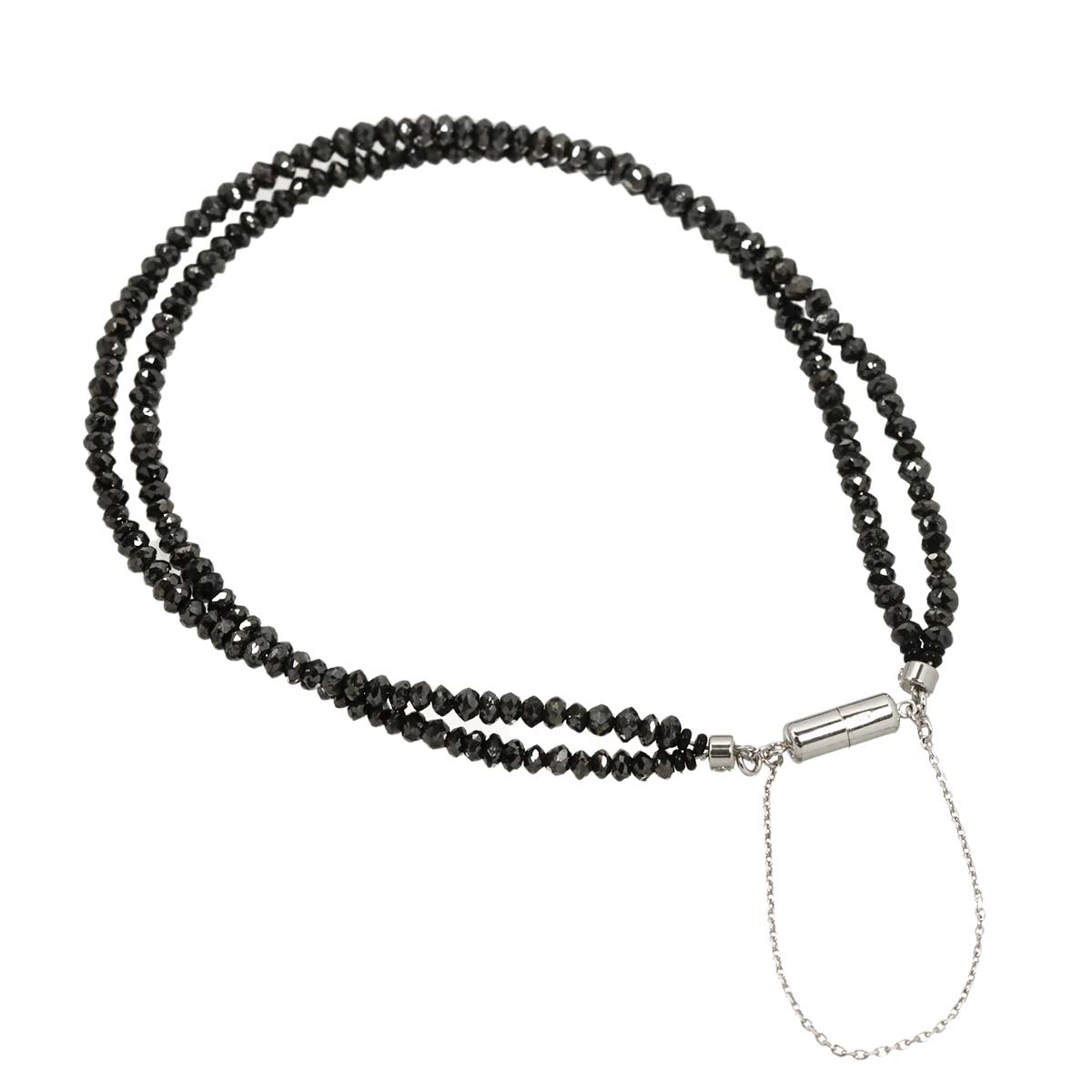 Black Diamond Bracelet 18K K18 WG White Gold 750