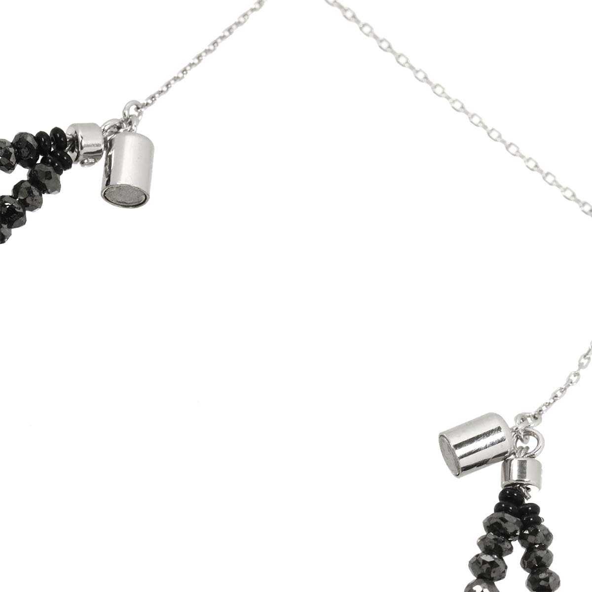 Black Diamond Bracelet 18K K18 WG White Gold 750