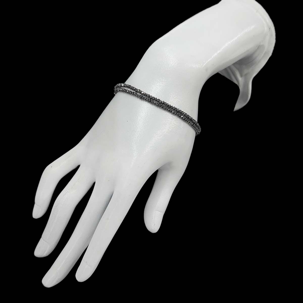 Black Diamond Bracelet 18K K18 WG White Gold 750