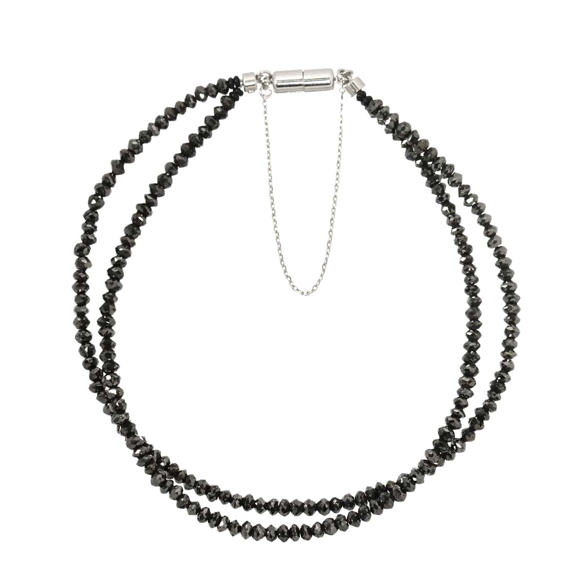 Black Diamond Bracelet 18K K18 WG White Gold 750