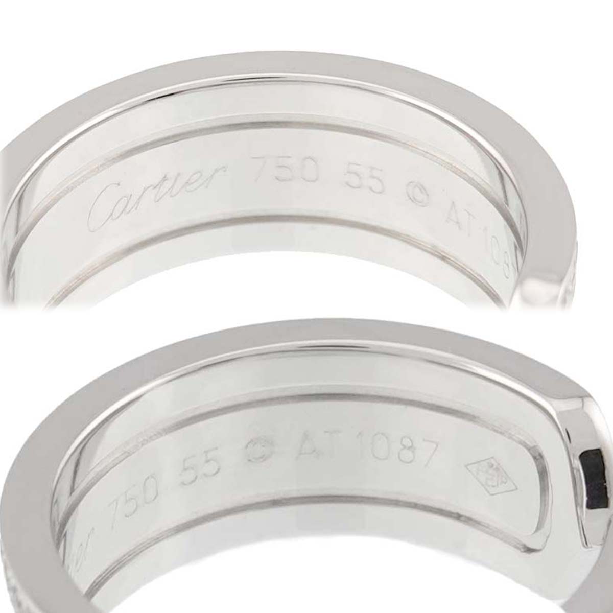C2 Diamond Ring 18K WG 750 Size52 7.25(US)