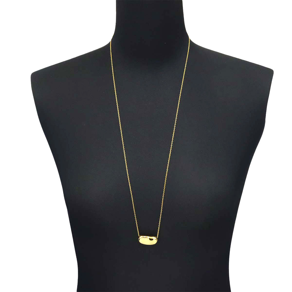 Bean Long Necklace 18K Yellow Gold 750