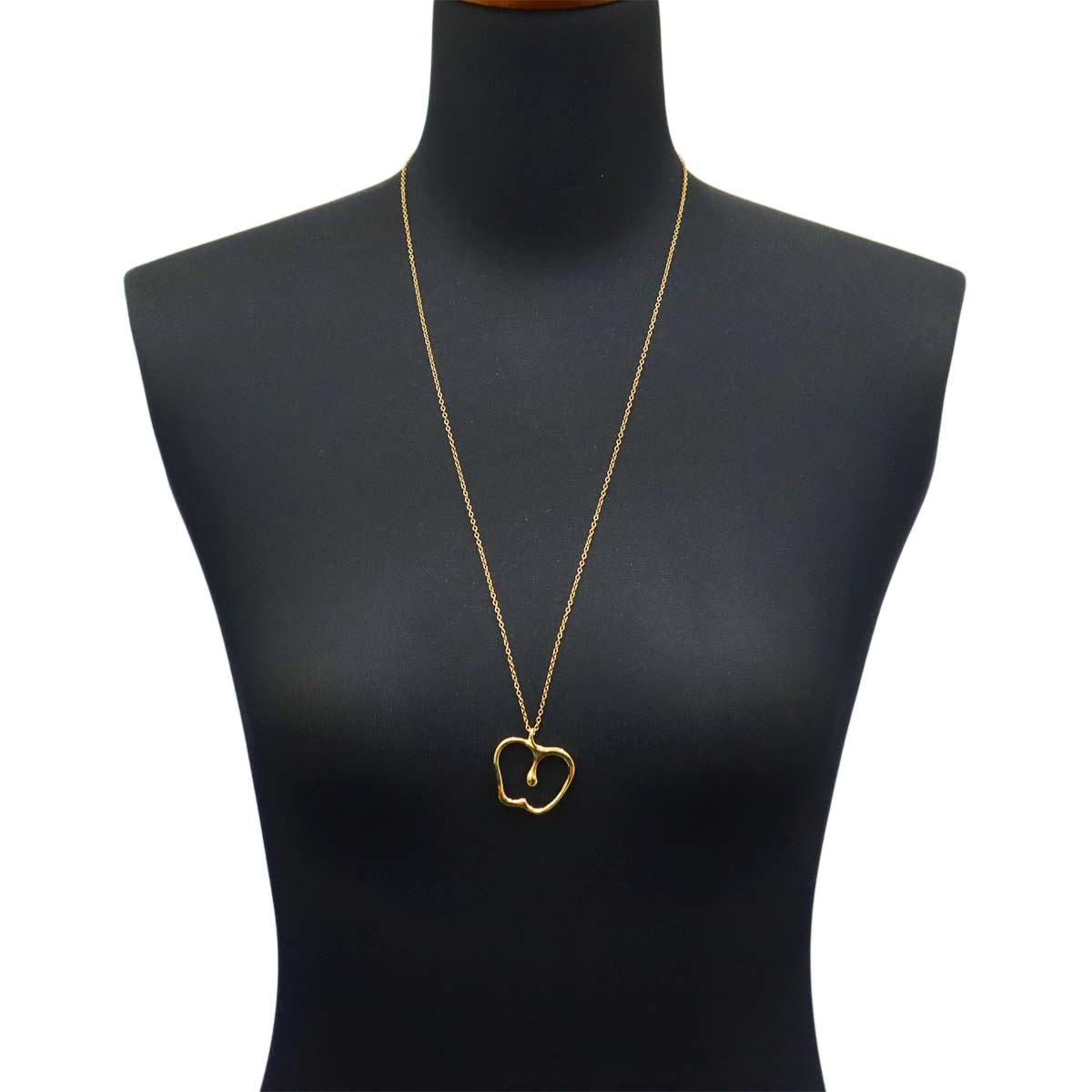 Apple motif Large Long Necklace 18K Yellow Gold 750