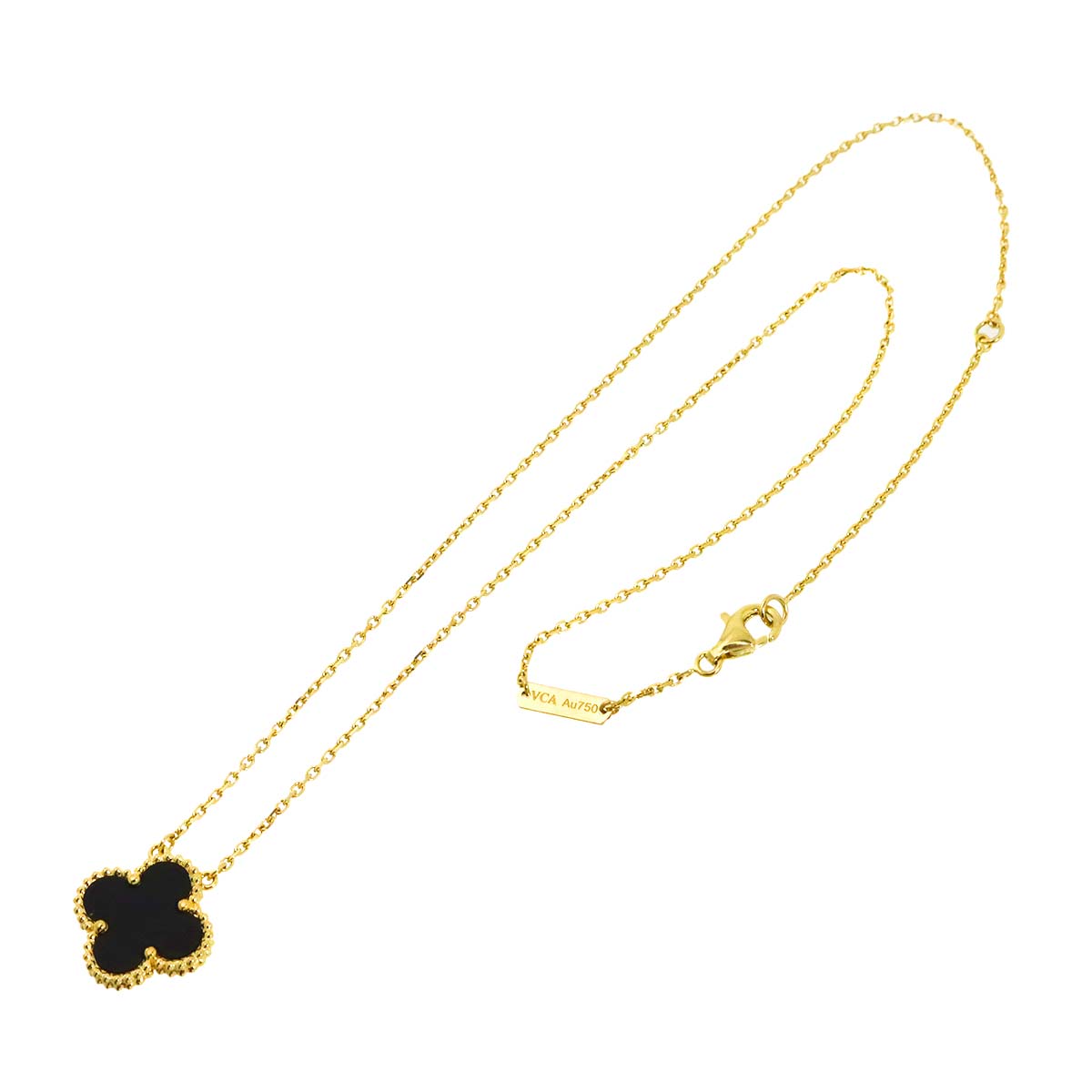 Vintage Alhambra Onyx Necklace 18K YG 750