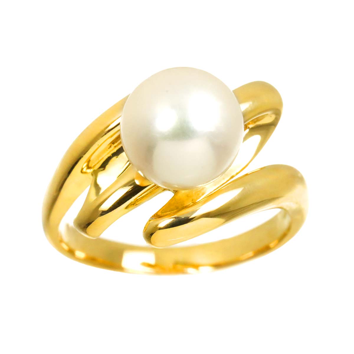 Akoya pearl 8.2mm Ring 18K YG 750 4.75-5(US)
