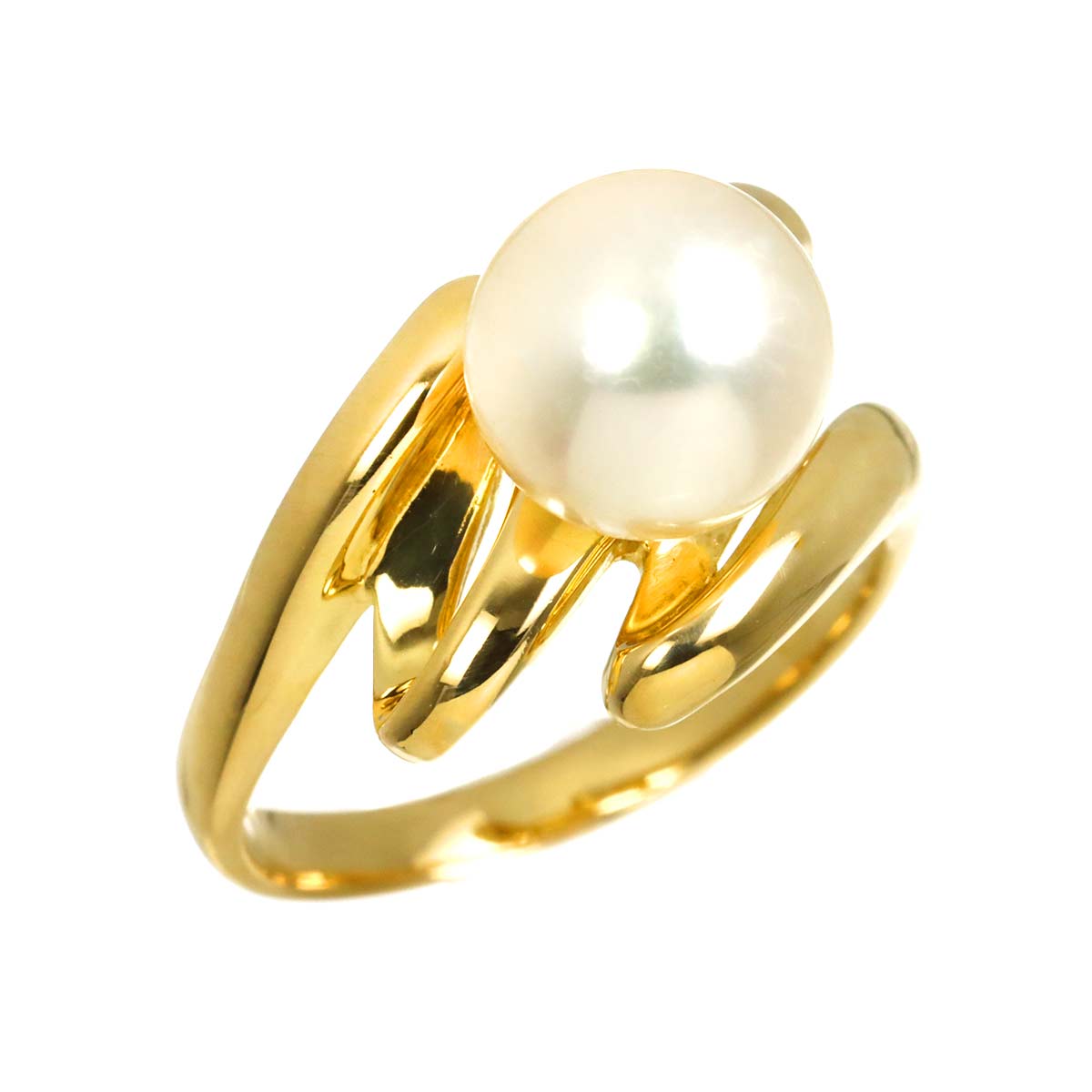 Akoya pearl 8.2mm Ring 18K YG 750 4.75-5(US)